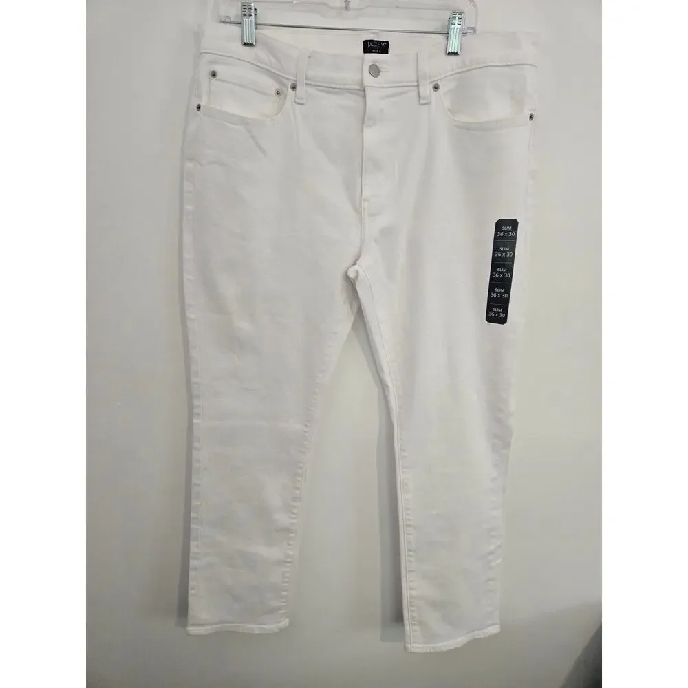 NWT J.Crew Slim-fit flex jean in white mens size 36x30 - Picture 3 of 6